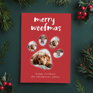 Merry Woofmas Funny Pet Dog Photo Christmas Holiday Card