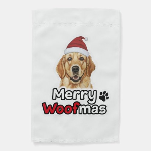 Merry Woofmas golden retriever dog lover   Garden Flag