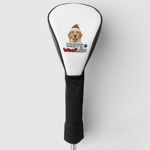 Merry Woofmas golden retriever dog lover   Golf Head Cover