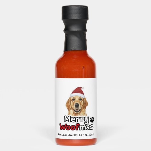 Merry Woofmas golden retriever dog lover   Hot Sauces