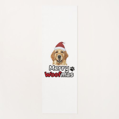 Merry Woofmas golden retriever dog lover   Yoga Mat