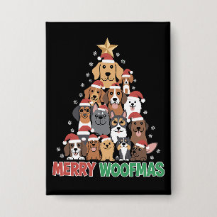 Merry Woofmas Merry Christmas Dog Lovers Button