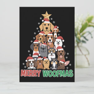 Merry Woofmas Merry Christmas Dog Lovers Holiday Card