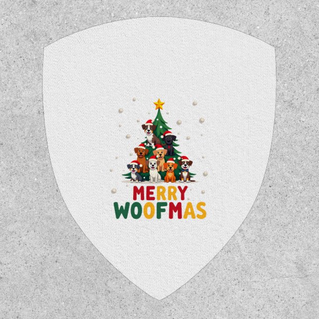 Merry Woofmas - Merry Christmas For Dog Lovers (1) Patch (Front)