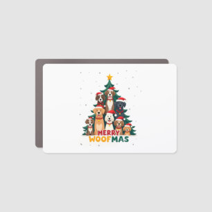 Merry Woofmas - Merry Christmas For Dog Lovers (2) Car Magnet