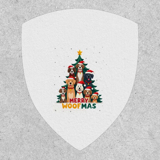 Merry Woofmas - Merry Christmas For Dog Lovers (2) Patch (Front)