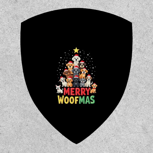 Merry Woofmas - Merry Christmas For Dog Lovers (2) Patch (Front)