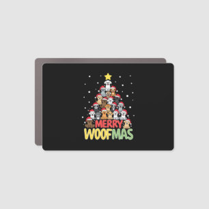 Merry Woofmas - Merry Christmas For Dog Lovers (3) Car Magnet