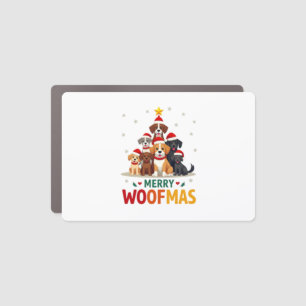 Merry Woofmas - Merry Christmas For Dog Lovers (3) Car Magnet