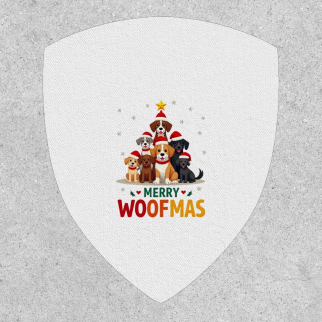 Merry Woofmas - Merry Christmas For Dog Lovers (3) Patch (Front)