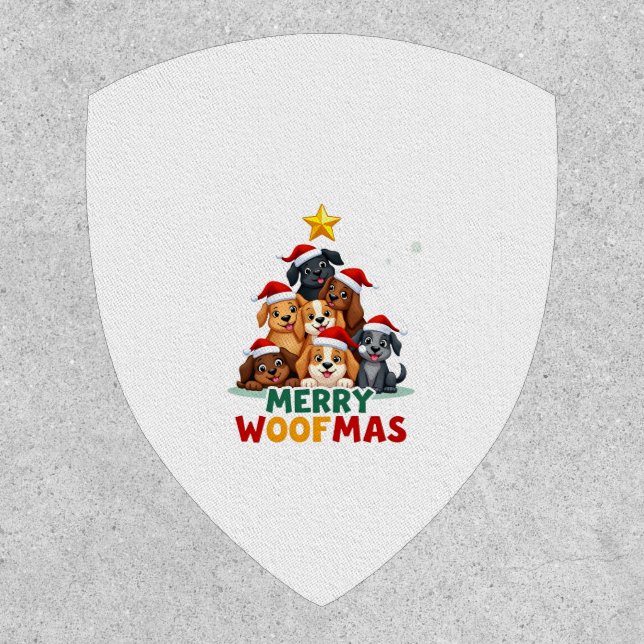 Merry Woofmas - Merry Christmas For Dog Lovers (4) Patch (Front)