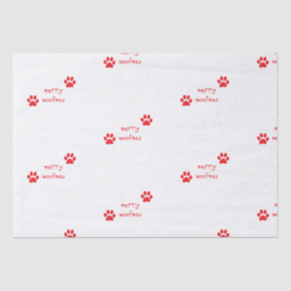 Merry Woofmas Paw Print Red Statement Tissue Paper