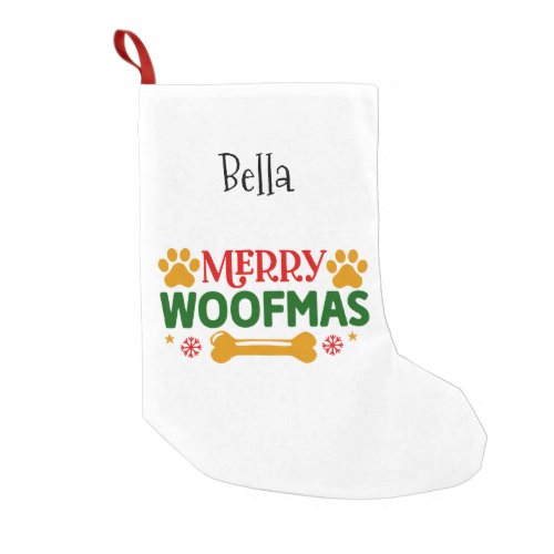 Merry Woofmas Pet Theme  Small Christmas Stocking