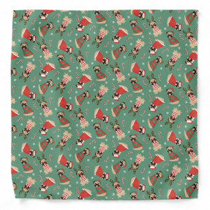 Merry Woofmas Pug Dogs Bandana