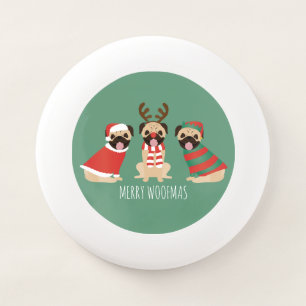 Merry Woofmas Pug Dogs Wham-O Frisbee