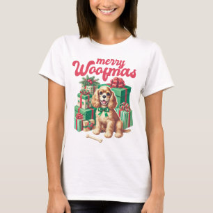 Merry Woofmas Retro Dog Lover Christmas T-Shirt