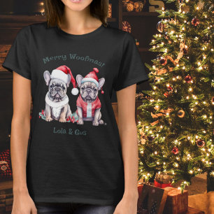 Merry Woofmas Santa French Bulldog Christmas Dog  T-Shirt