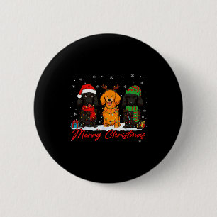 Merry Woofmas Santa Reindeer Elf Dachshund Christm Button
