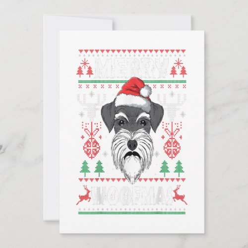 Merry Woofmas Schnauzer Christmas Dog Lover Holiday Card