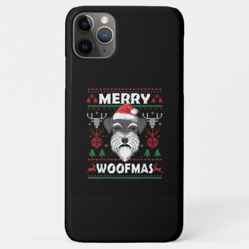 Merry Woofmas Schnauzer Christmas Dog Lover Pajama iPhone 11 Pro Max Case