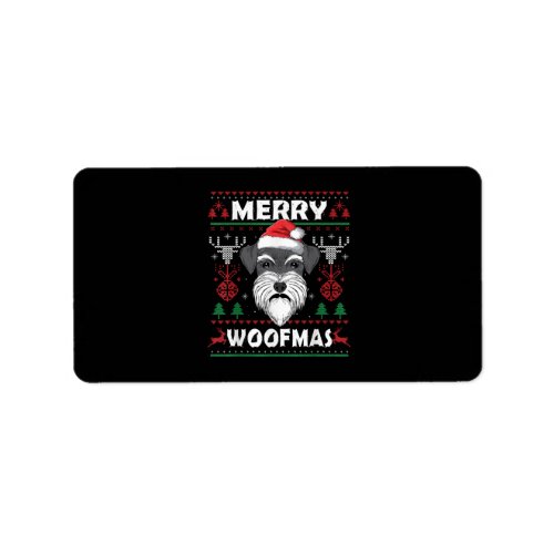 Merry Woofmas Schnauzer Christmas Dog Lover Pajama Label