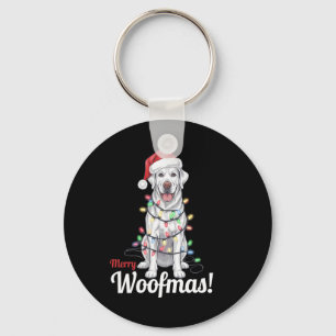 Merry Woofmas Silver Labrador Dog Light Decor Chri Keychain