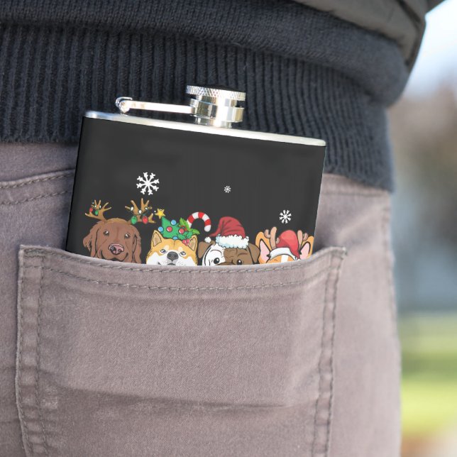 Merry Woofmas Typography Flask (In Situ)