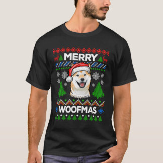 Merry Woofmas Ugly Sweater Christmas Shiba Inu Lov