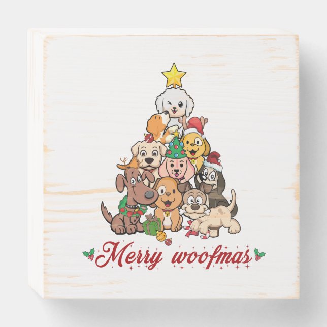 Merry Woofmas Wooden Box Sign (Front Horizontal)