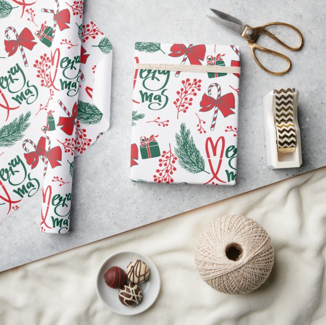 Merry X-mas Christmas Gift Wrapping Paper (Crafts)