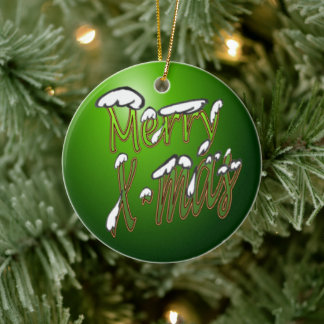 Merry X-Mas Green Ornament