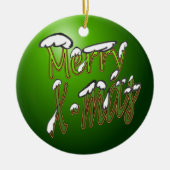 Merry X-Mas Green Ornament (Front)
