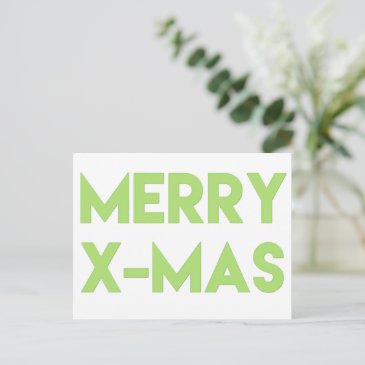 Merry X-Mas, Modern Green Typography Christmas