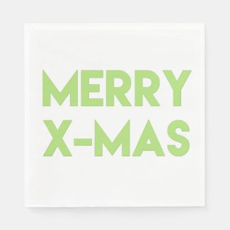 Merry X-Mas, Modern Green Typography Christmas