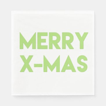 Merry X-Mas, Modern Green Typography Christmas
