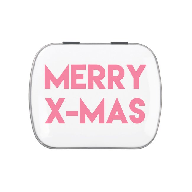 Merry X-Mas, Modern Hot Pink Typography Christmas