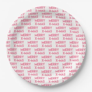 Merry X-Mas, Modern Hot Pink Typography Christmas