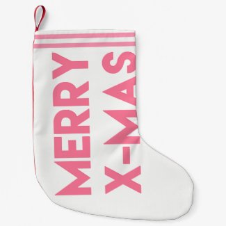 Merry X-Mas, Modern Hot Pink Typography Christmas
