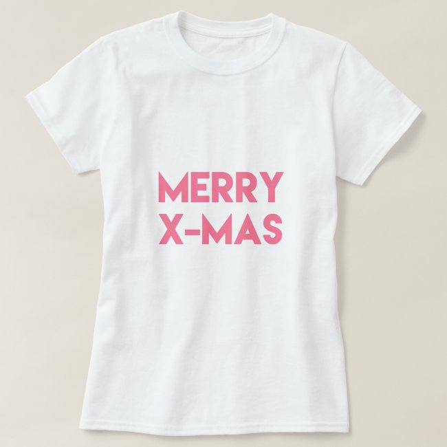 Merry X-Mas, Modern Hot Pink Typography Christmas