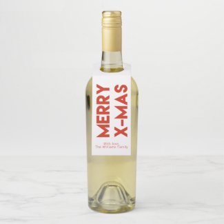 Merry X-Mas, Modern Red Typography Christmas
