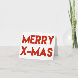 Merry X-Mas, Modern Red Typography Christmas