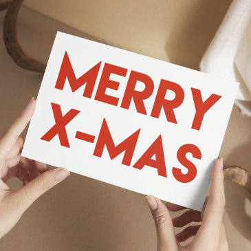 Merry X-Mas, Modern Red Typography Christmas