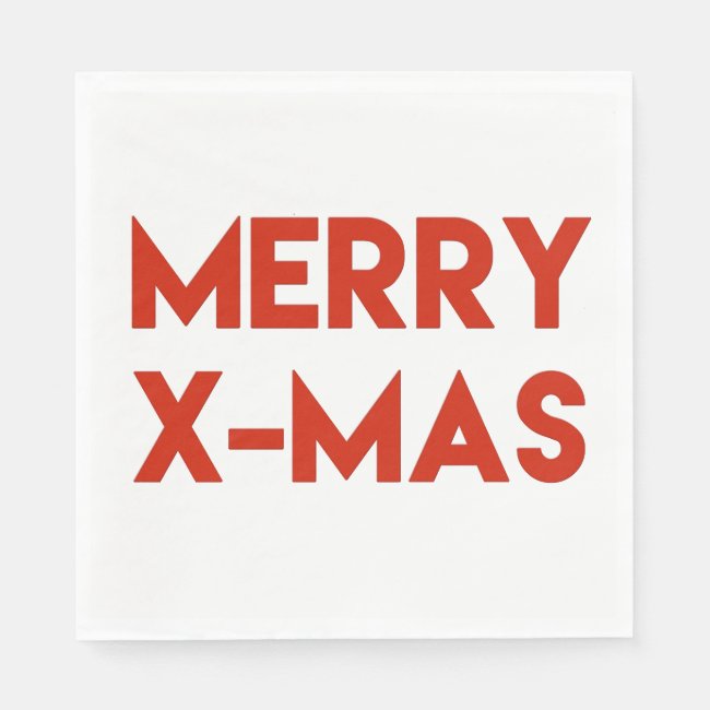 Merry X-Mas, Modern Red Typography Christmas