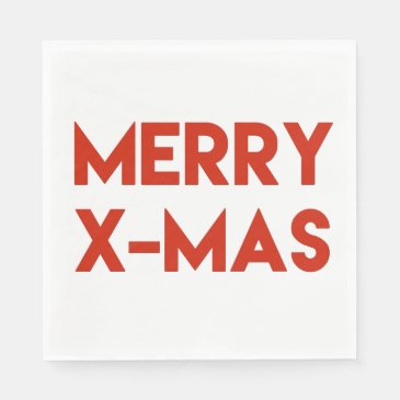 Merry X-Mas, Modern Red Typography Christmas