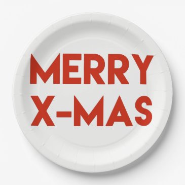 Merry X-Mas, Modern Red Typography Christmas