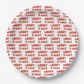 Merry X-Mas, Modern Red Typography Christmas