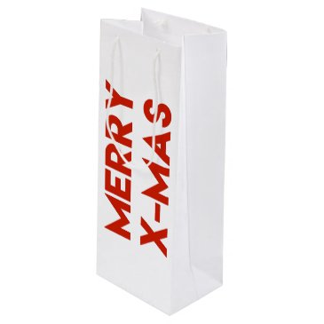 Merry X-Mas, Modern Typography Wine Gift bag
