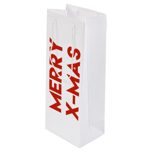 Merry X_Mas Modern Typography Wine Gift bag