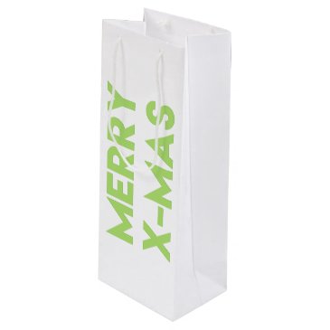 Merry X-Mas, Modern Typography Wine Gift bag