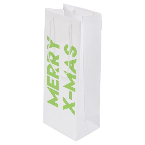 Merry X_Mas Modern Typography Wine Gift bag